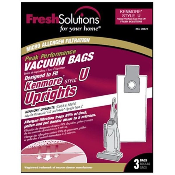 Elco Laboratories Elco Laboratories 70372 Kenmore U Style Vacuum Bag; 3 Pack 171443